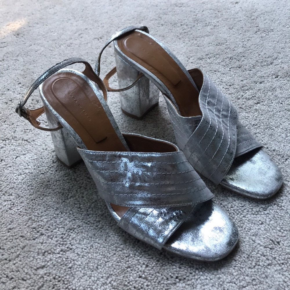 Amazing Zara Woman Silver Heels Size 40